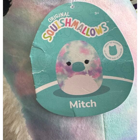 New‎ With Tags Mitch The Platypus 8" Squishmallow Plush Tye Dye - Picture 6 of 7